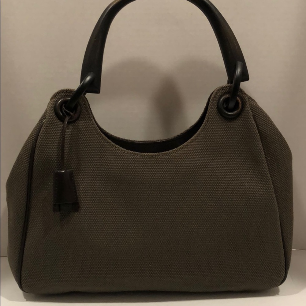 Gucci Burlap Khaki vintage Handbag as is
